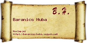 Baranics Huba névjegykártya